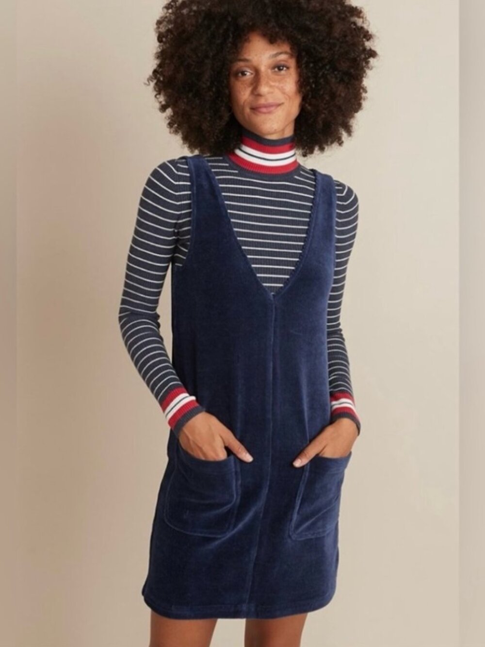Marine Layer Leighton Dress Navy Blue Corduroy Size Small